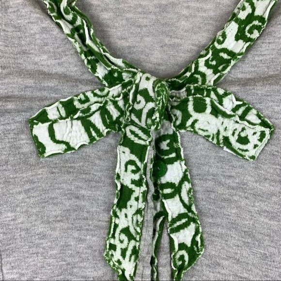 ANTHROPOLOGIE Moth I Grey I Sweater Cardigan I Green Bow - Picture 12 of 13